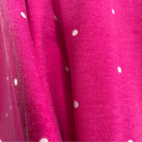 LuLaRoe Iris V-Neck Bright Pink Polka Dot Top - Picture 5 of 9